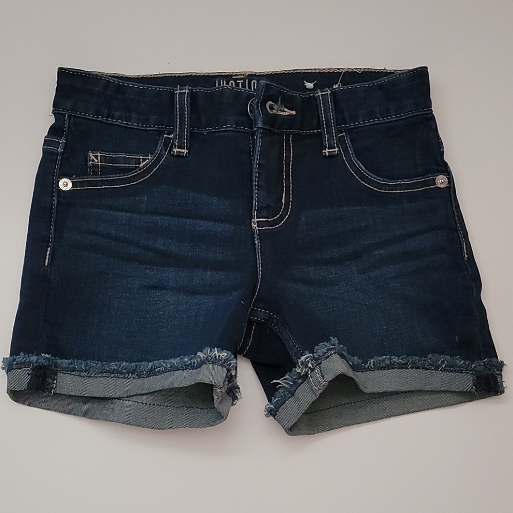 Justice 10 Slim Dark Jean Shorts